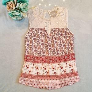 Anthropologie Maeve Laced Eleanor Blouse Tank